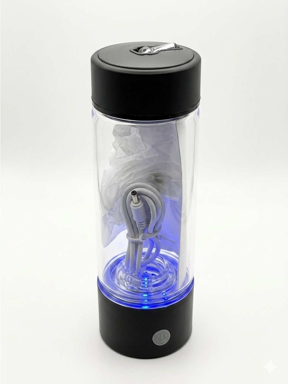 H2 Hydrogen Rich Water Generator Bottle USB Rechargeable Blue LED No Box